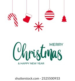 Merry christmas holidays card. New year lettering, backgrounds, ornate and copy space. Vector illustration.