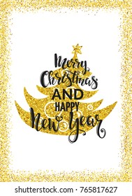 Merry Christmas holidays illustration.Typography,lettering and design elements.