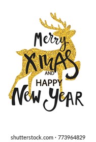 Merry Christmas holidays illustration.Typography,lettering and design elements.