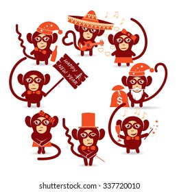 merry Christmas holidays monkey/set of funny Christmas Monkey