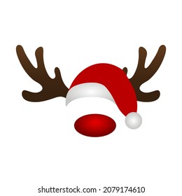Merry Christmas Holidays Reindeer Mask on White 
