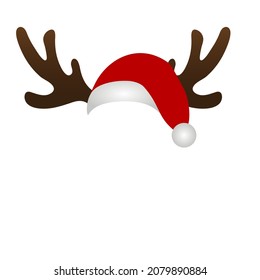 Merry Christmas Holidays Reindeer Mask on White 