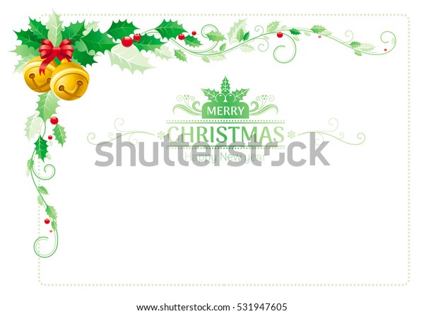 Merry Christmas Holly Border Corner Holiday Stock Vector (Royalty Free ...