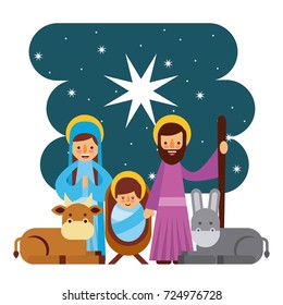 merry christmas holy family traditional religious scene of the manger