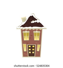 Merry Christmas house card vector