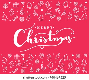 Merry Christmas icon background vector.