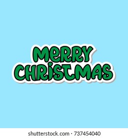 Merry Christmas Icon Isolated Holiday Sticker Message Concept Vector Illustration