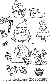 Merry Christmas Icon Pack Illustration Set