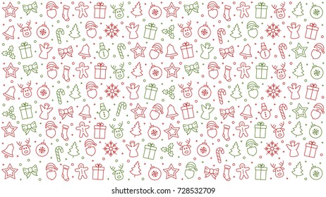 merry christmas icon pattern elements isolated background