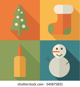 Merry Christmas icon set