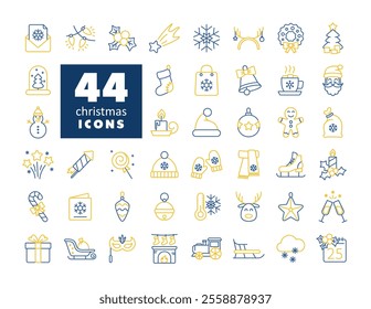 Merry Christmas icon set vector. Winter sign. Graph symbol for event and holiday web site and apps design, logo, app, UI