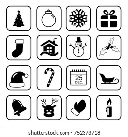 Merry Christmas icon set - vector illustration