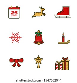 Merry Christmas icon simple color