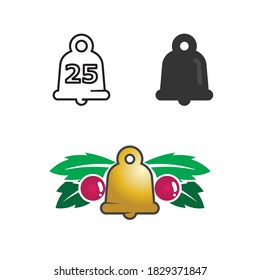 merry Christmas icon Tree vector illustration and logo design