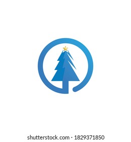 merry Christmas icon Tree vector illustration and logo design