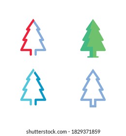 icono navideño Icono de árbol ilustración vectorial y diseño de logotipo