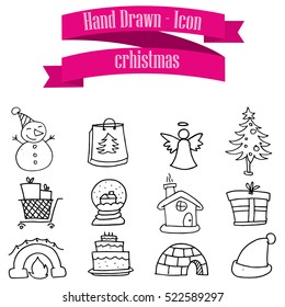 Merry Christmas of icons collection