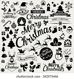 Merry Christmas icons set.Vector eps10