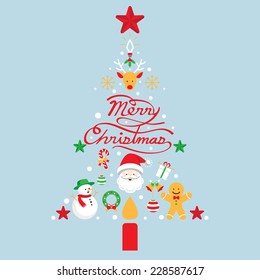 Merry Christmas, Icons in Christmas Tree Shape