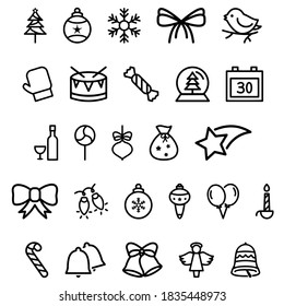 Merry Christmas icons, vector illustration