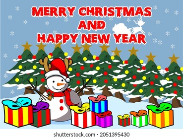 Merry Christmas illustration background vector for banner, wallpaper, postcard, poster. Vector graphic eps 10.