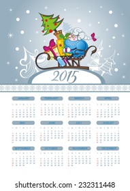 Merry Christmas illustration with calendar