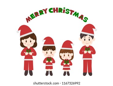 Merry Christmas: Illustration of family