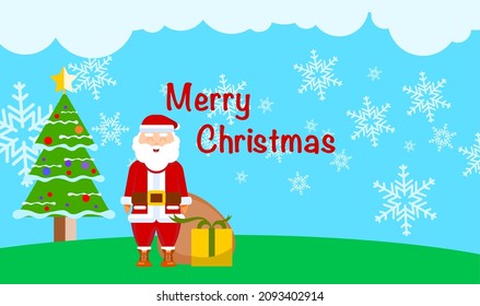 Merry Christmas illustration. Festival of joy and gifts. Vector illustration. Paper theme design