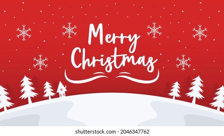 merry christmas illustration in flat design