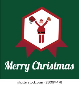 Merry Christmas Illustration over Color background