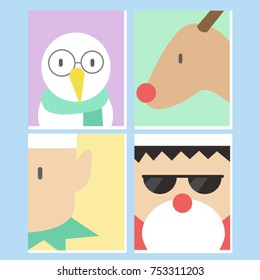 Merry Christmas illustration pastel color