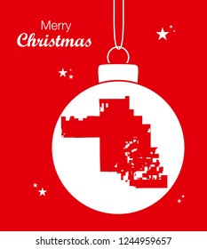 Merry Christmas illustration theme with map of Chandler Arizona