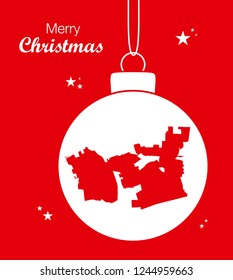 Merry Christmas illustration theme with map of Chula Vista California