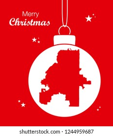 Merry Christmas illustration theme with map of Atlanta Georgia