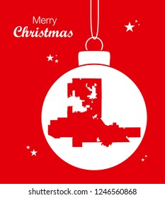 Merry Christmas illustration theme with map of Las Vegas Nevada