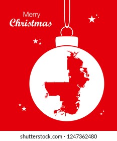 Merry Christmas illustration theme with map of Saint Petersburg Florida