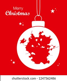 Merry Christmas illustration theme with map of San Antonio
