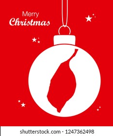 Merry Christmas illustration theme with map of Saint Louis Missouri