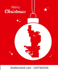 Merry Christmas illustration theme with map of Phoenix