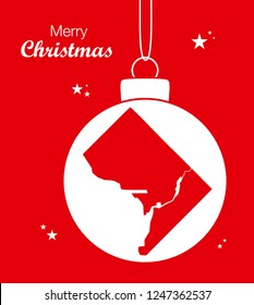 Merry Christmas illustration theme with map of Washington DC