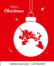 Merry Christmas illustration theme with map of Tucson Arizona