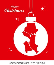 Merry Christmas illustration theme with map of Seattle Washington