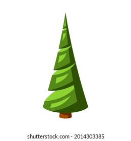 Merry Christmas illustration of tree. Holiday icon in cartoon style.