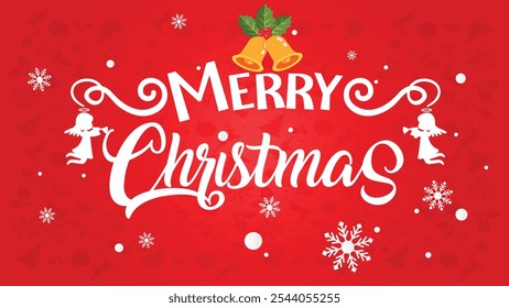 Merry Christmas illustration. Merry christmas vector, background, design with red and white color.