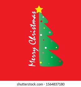 Merry Christmas illustration. Merry Christmas vector. Christmas tree. Happy holiday. Xmas.Eps 10.