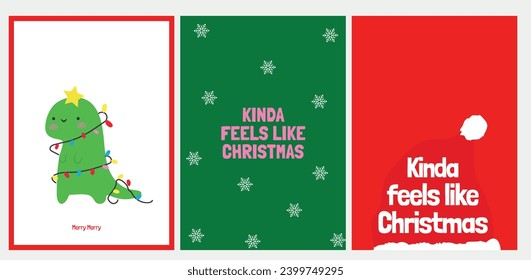 Merry Christmas illustrations. Christmas festive greeting cards. Celebration illustration. Minimal vectors. Typography