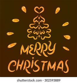 Merry Christmas inspiration as candy sweet on chocolate background