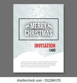 Merry Christmas Invitation Card, design template, xmas brochure design, vector illustration