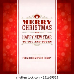 Merry Christmas invitation card ornament decoration background. Vector illustration Eps 10. Happy new year message.