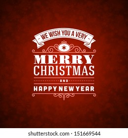 Merry Christmas Invitation Card Ornament Decoration Stock Vector ...
